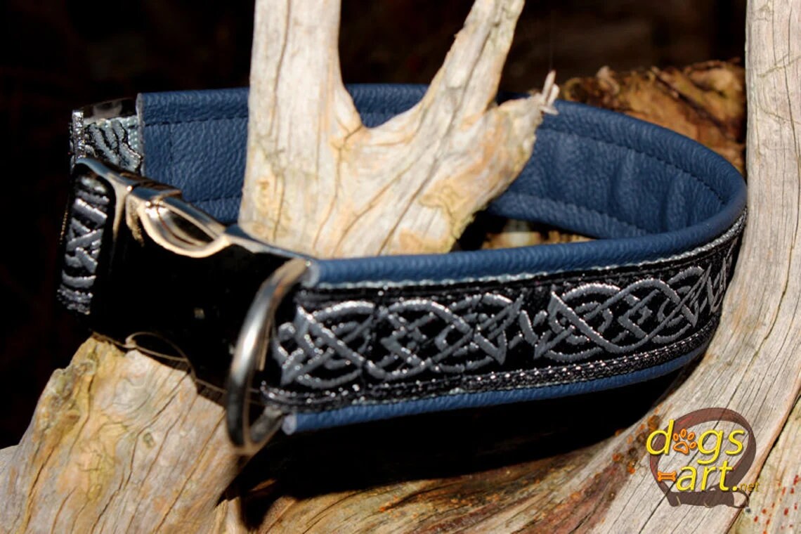 Viking Dog Collar Celtic Knot Custom Leather Collar With Etsy