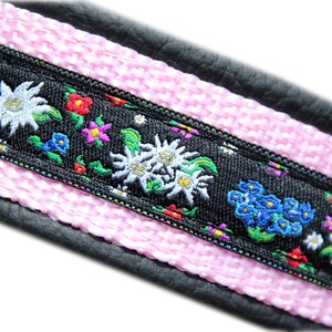 Collar de cuero para perro con flores de Edelweiss, Barktoberfest, Oktoberfest de Baviera, ajustable con hebilla de metal, diseña tu propio