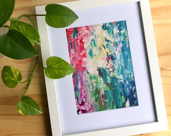 Colorful Palette Knife Abstract Art Print | 5x7