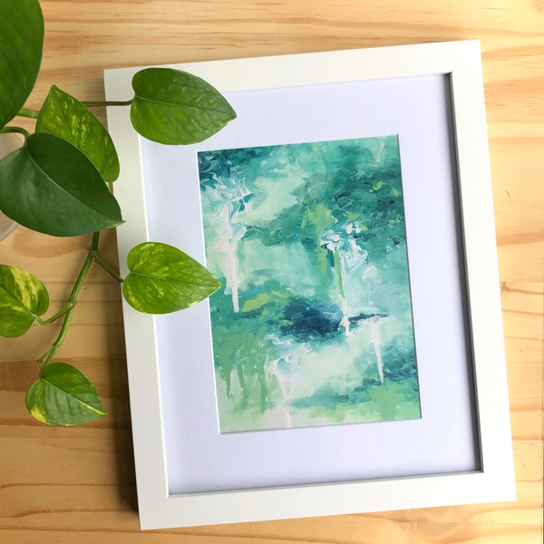 Greens & Blues Abstract Art Print | 5x7