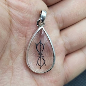 Crystal pendant | Crystal vajra pendant | Crystal dorje pendant | Quartz pendant |
