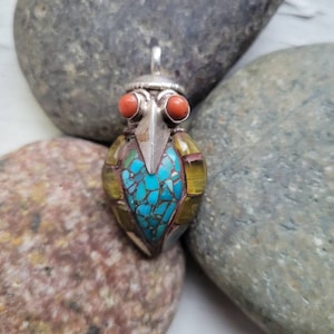 Owl pendant | Bird pendant | Silver pendant | Gemstone pendant |