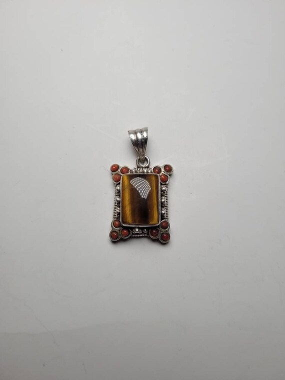 Silver pendant with tiger eye | Tiger eye pendant… - image 4