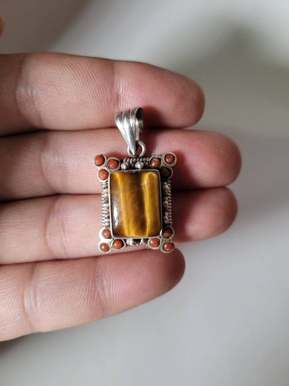 Silver pendant with tiger eye | Tiger eye pendant… - image 5