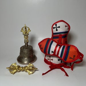 Small sized special bell & vajra | 5 metal bell dorje | Buddhist bell and vajra | Tibetan bell dorje |