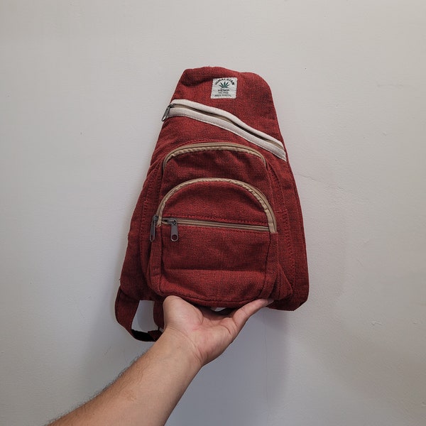 Natural Hemp Crossbody Bag | Handmade Himalayan Hemp Shoulder Bag | Eco-Friendly Messenger Bag | Unisex Travel Bag from Nepal |