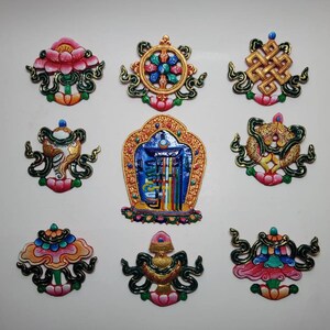 Astamangal set | Tashitage set | 8 auspicious symbol set | Wall hanging tashitage | Wall decoration |