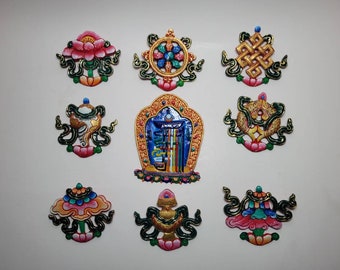 Astamangal set | Tashitage set | 8 auspicious symbol set | Wall hanging tashitage | Wall decoration |