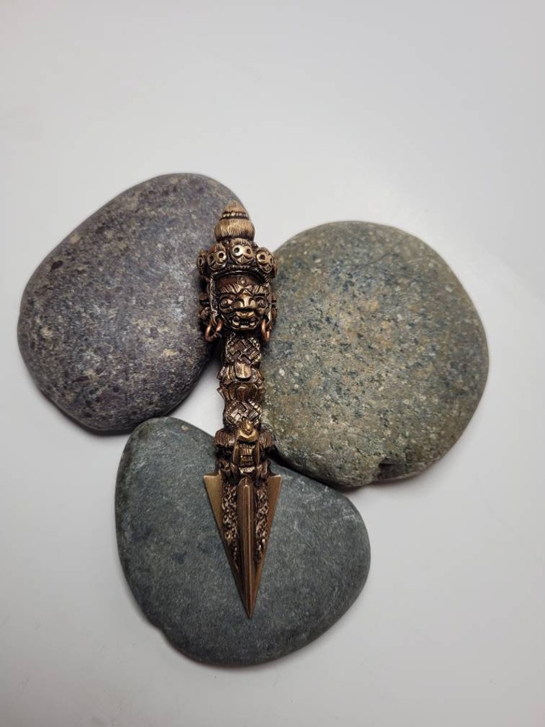 Oxidized Copper Bonpo Phurba | Tibetan Buddhism Dagger, 10cm - Etsy