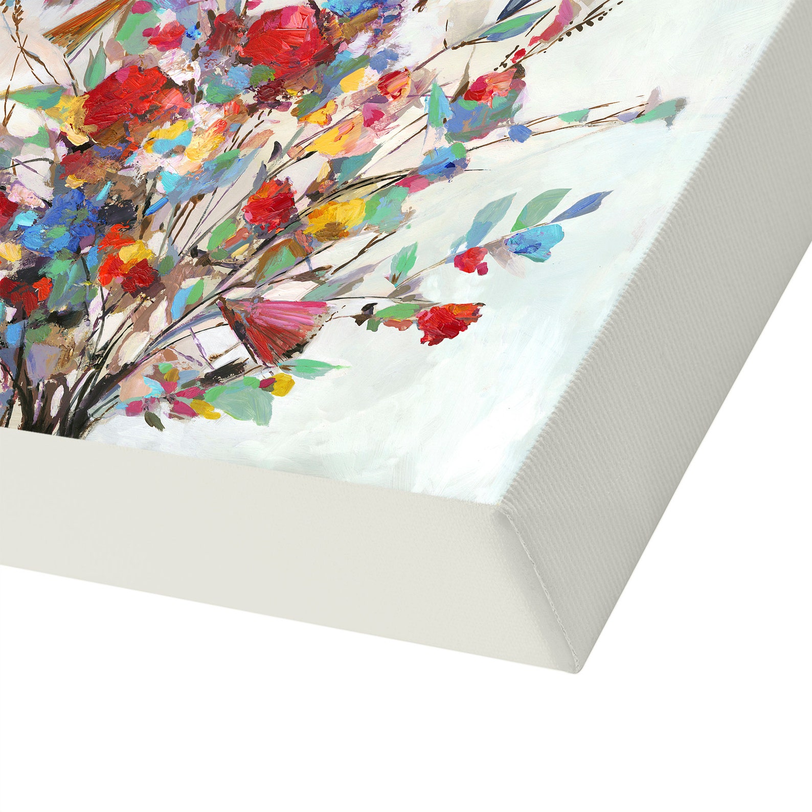 Modern Flower Wall Art Floral Painting Red and Blue Flower Etsy