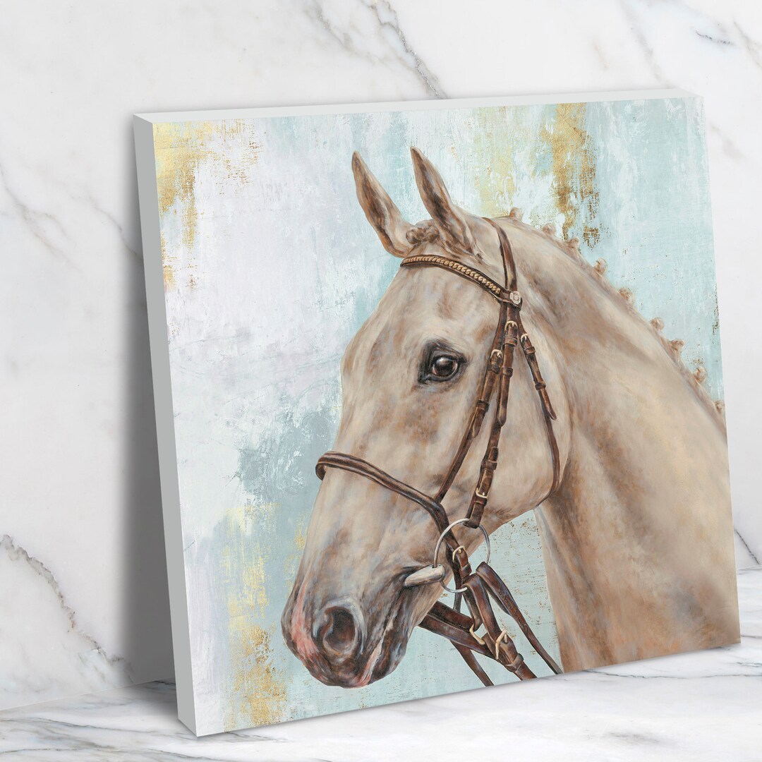 Horse Canvas Modern Horse Wall Art Rustic Horse Painting Etsy