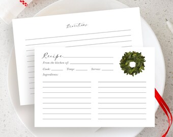 Christmas Cookie Exchange Recipe Card custom Printable File - Etsy