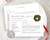 Editable Recipe Card, Simple Recipe Card, 4x6 Cookie Exchange Printable, Baking Editable Template, Recipe Exchange, Whisk Recipe Card 017 RC