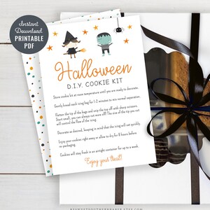 Printable DIY Cookie Kit Instructions | Printable Halloween Cookie Instructions | Halloween Cookie Gift | Birthday Party  #902CP HW
