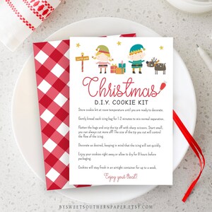Printable Christmas DIY Cookie Kit Instructions | Elf Cookie Instructions | Christmas Kids Activity #910-CP CHR