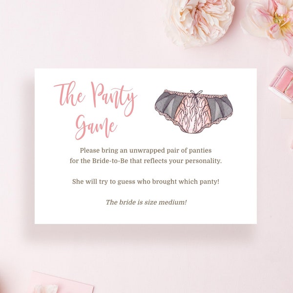 Printable Panty Game Insert | Whisked Away Panty Game Card | Kitchen Theme Wedding Shower Panty Game Insert | Watercolor Lingerie WA2 AVA