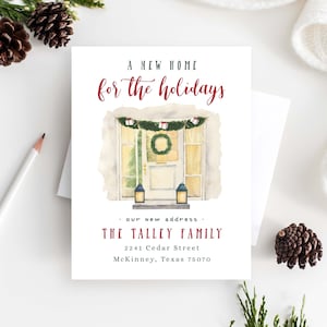 House New Address Card | Editable Template | Christmas Moving Announcement, Printable Change of Address, Holiday We&#39;ve Moved Photo 926NH