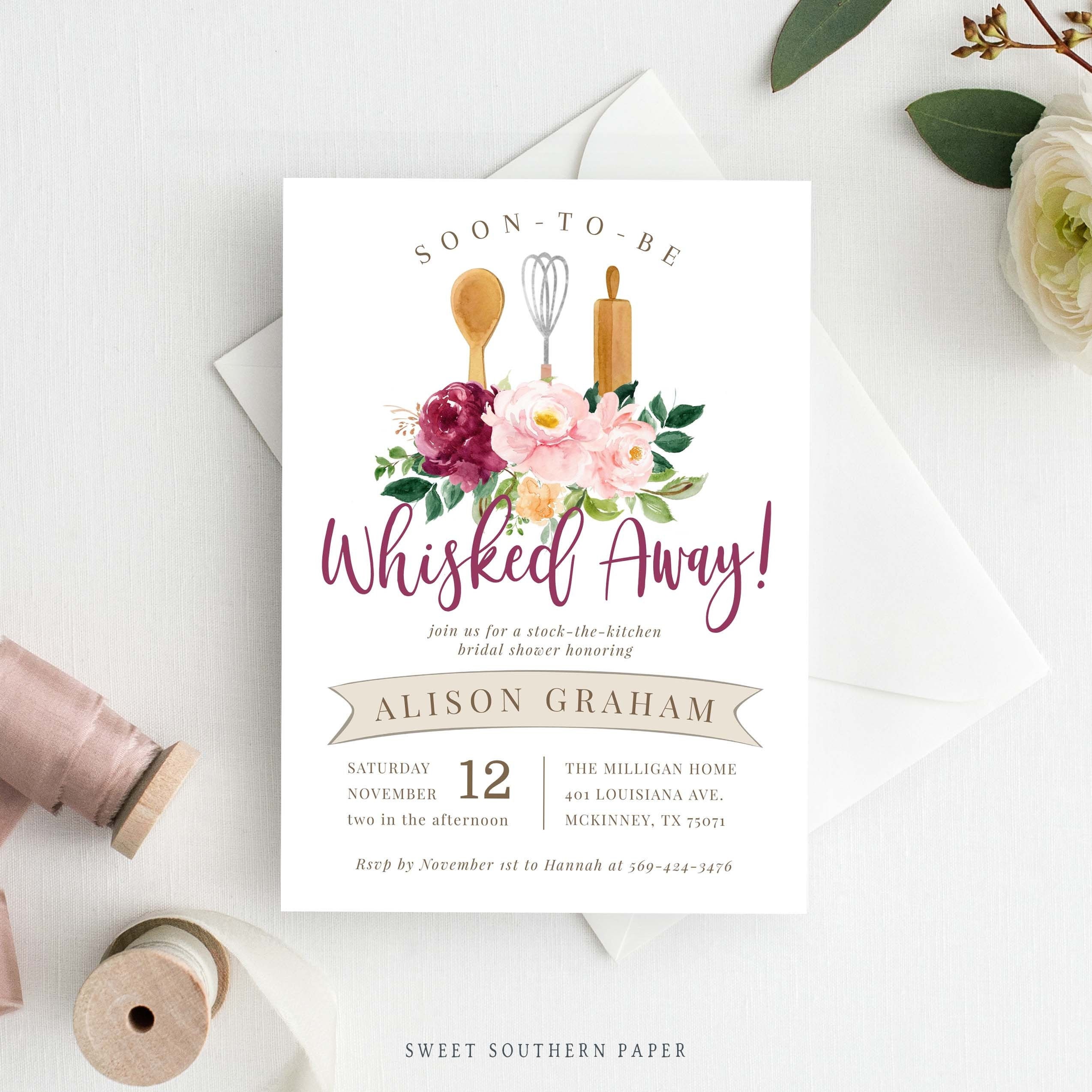 Whisked Away Bridal Shower for Fall Editable Template Etsy