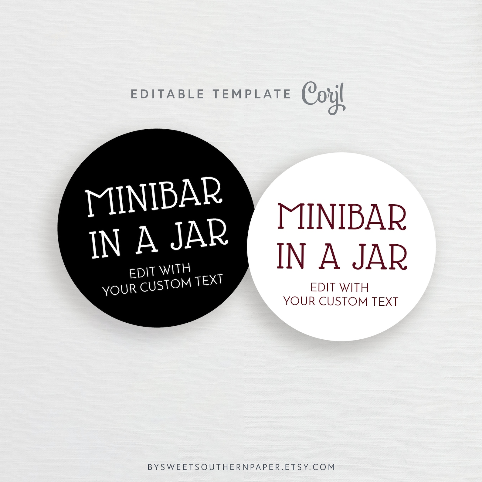 Editable Bar in a Jar Label Printable Groomsman Gift Etsy Denmark
