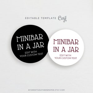 Editable Bar in a Jar Label, Printable Groomsman Gift, Printable Bar in a Jar Lid Label ...