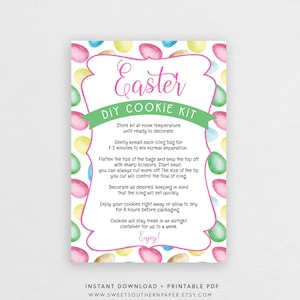 Printable Easter DIY Cookie Kit Instructions, Egg Cookie Instructions, Decorate Your Own Cookie, Cupid #954CP