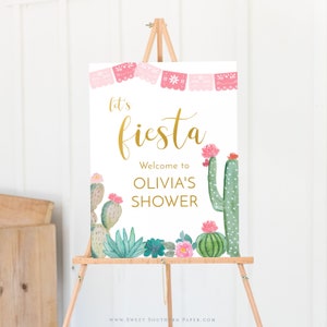 Let&#39;s Fiesta Shower Welcome Sign, DOWNLOAD IMMEDIATO, Taco Bout Love Shower Segno stampabile, Bridal Shower Welcome, Baby Shower #003BS