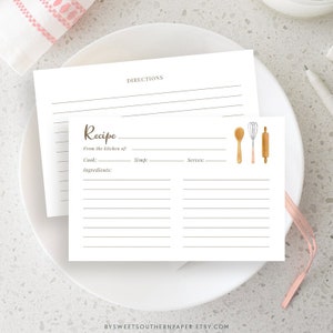 Druckbare Rezept Karte | Whisked Away Rezept-Karte | Küche Thema Hochzeit Dusche Rezept Einsatz | für die Küche | Aquarell WA2 AVA