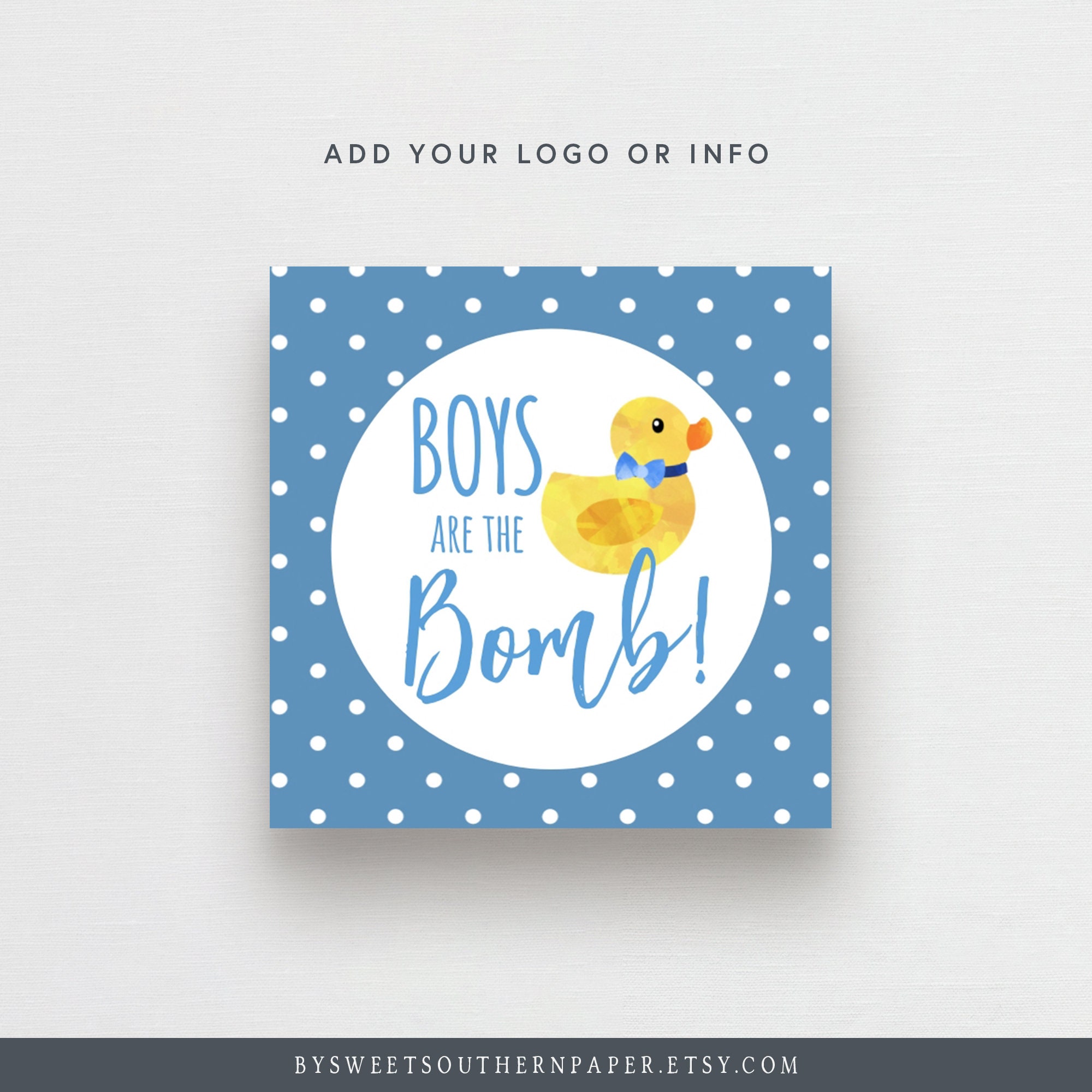 Editable Boys Baby Shower Bath Bomb Tag or Sticker Boys Are Etsy