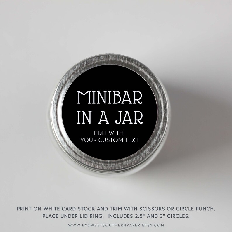 Mini Bar In A Jar Printable Label Prntbl concejomunicipaldechinu gov co