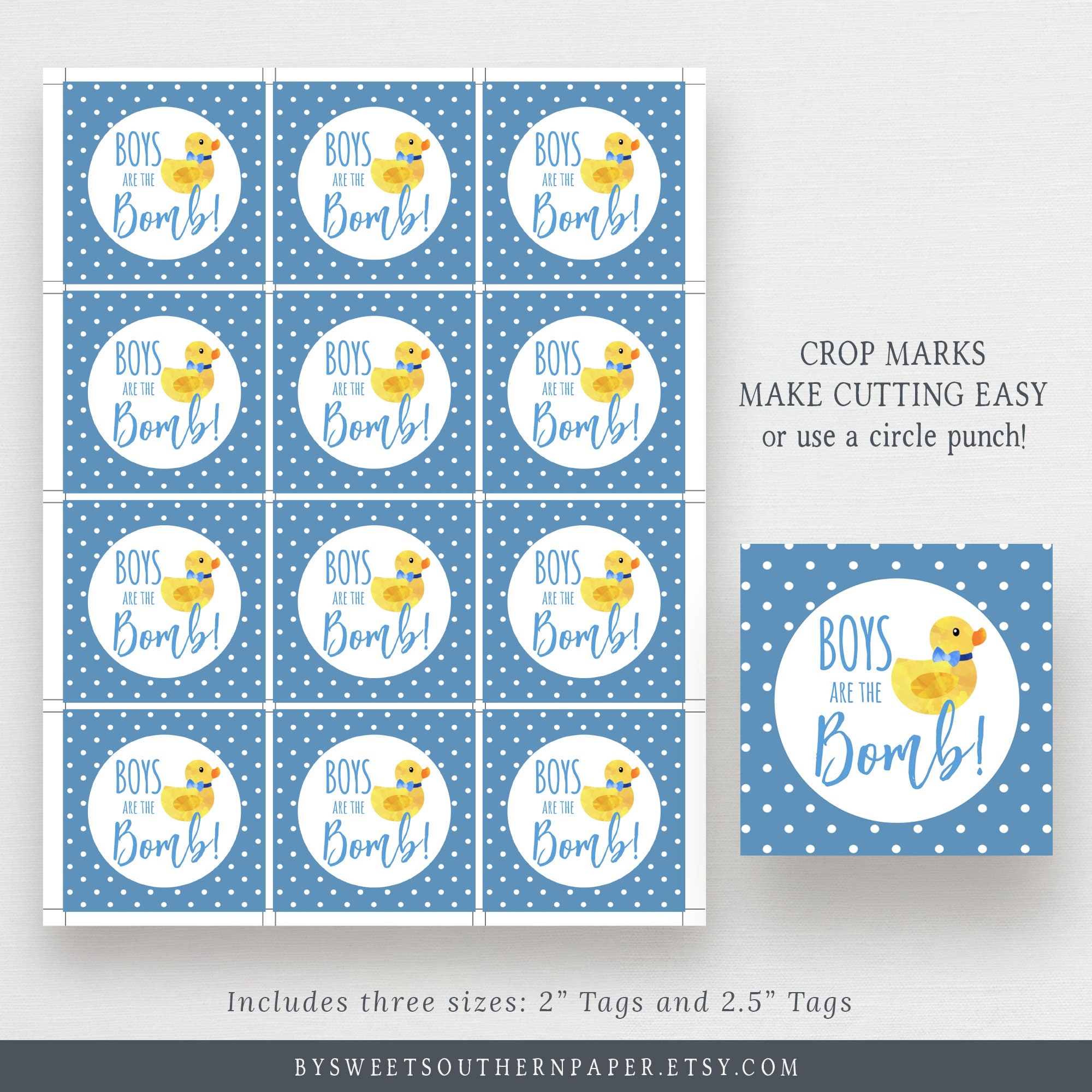 Editable Boys Baby Shower Bath Bomb Tag or Sticker Boys Are Etsy