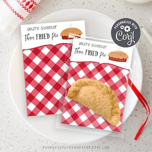 Cartão de torta frita editável, embalagem de torta frita, mais doce do que torta frita, presente de agradecimento do professor, lembrancinha de festa de torta #904CP