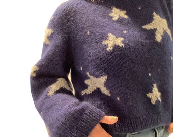 CORALINE Raglan Stars Sweater Knitting Pattern