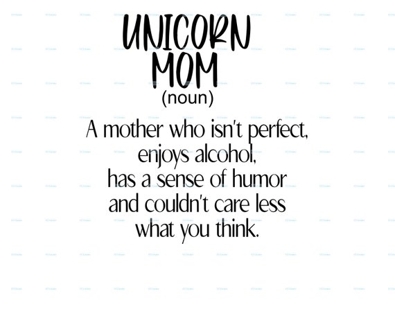 Unicorn Mom SVG and PNG zip file
