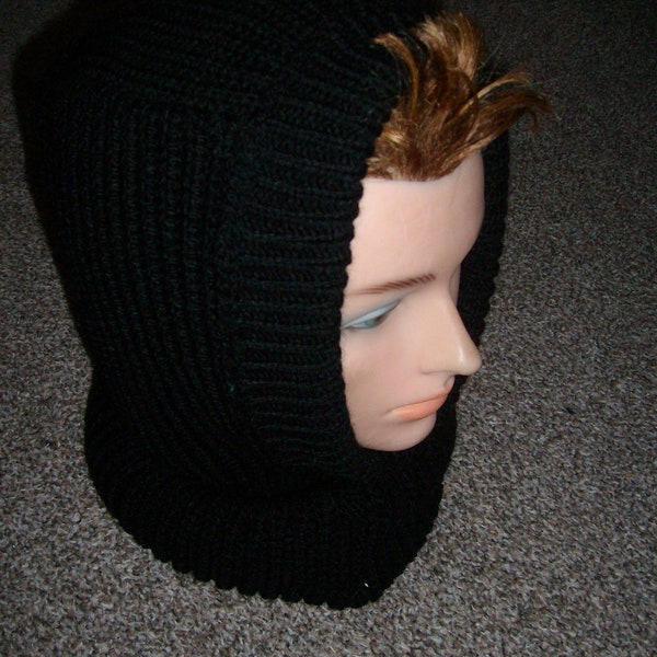 Reversible balaclava for adults black