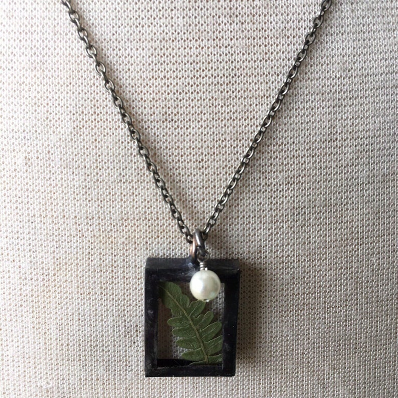 Nature Jewelry Fern Pendant Botanical Jewelry Pressed Flower Jewelry Custom Pressed Flower Necklace