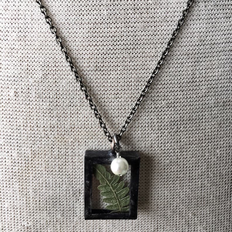 Nature Jewelry Fern Pendant Botanical Jewelry Pressed Flower Jewelry Custom Pressed Flower Necklace
