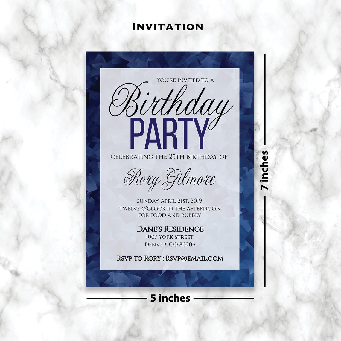 Blue Birthday Party Invite Template Party Printable Etsy Blue Birthday Party Invite Template Party Printable Etsy
