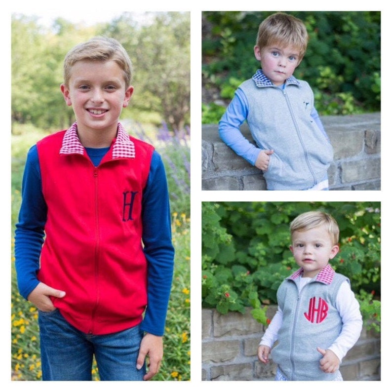 Monogrammed Gingham Vest Toddler Boy Vest Baby Boy Vest Etsy