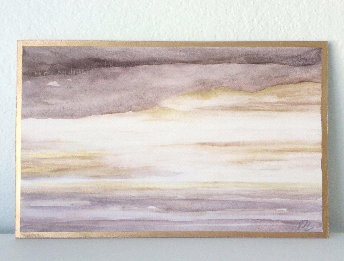 Original Watercolor Painting Art Print, Mounted on Wood, Customizable