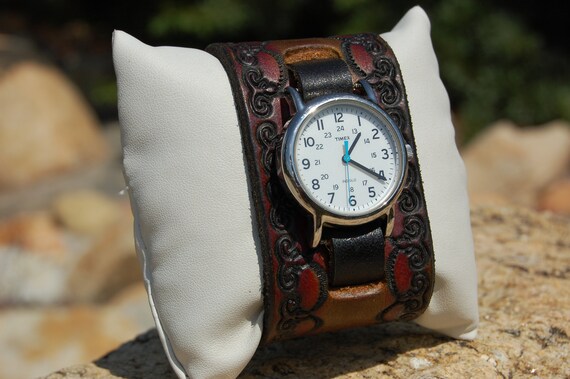 Leather Watchband/Wristband (M) Strap & Cuff Vint… - image 3