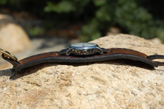 Leather Watchband/Wristband (M) Strap & Cuff Vint… - image 7