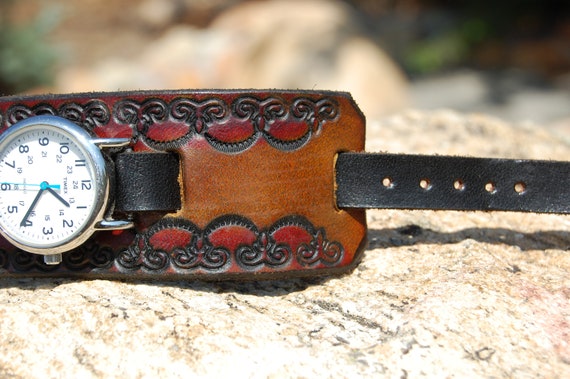 Leather Watchband/Wristband (M) Strap & Cuff Vint… - image 6