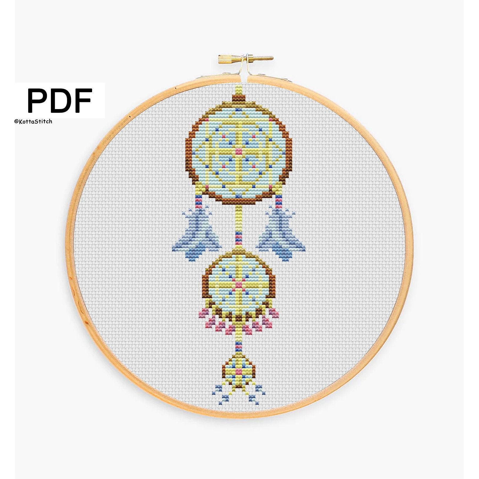 Cross stitch pattern dream catcher modern cross stitch counted | Etsy