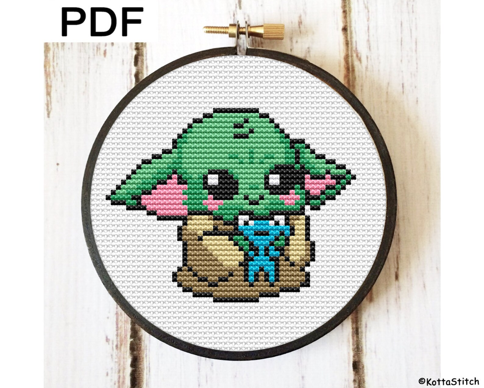 Baby Yoda Cross Stitch Pattern Baby Yoda Modern Cross Stitch Etsy