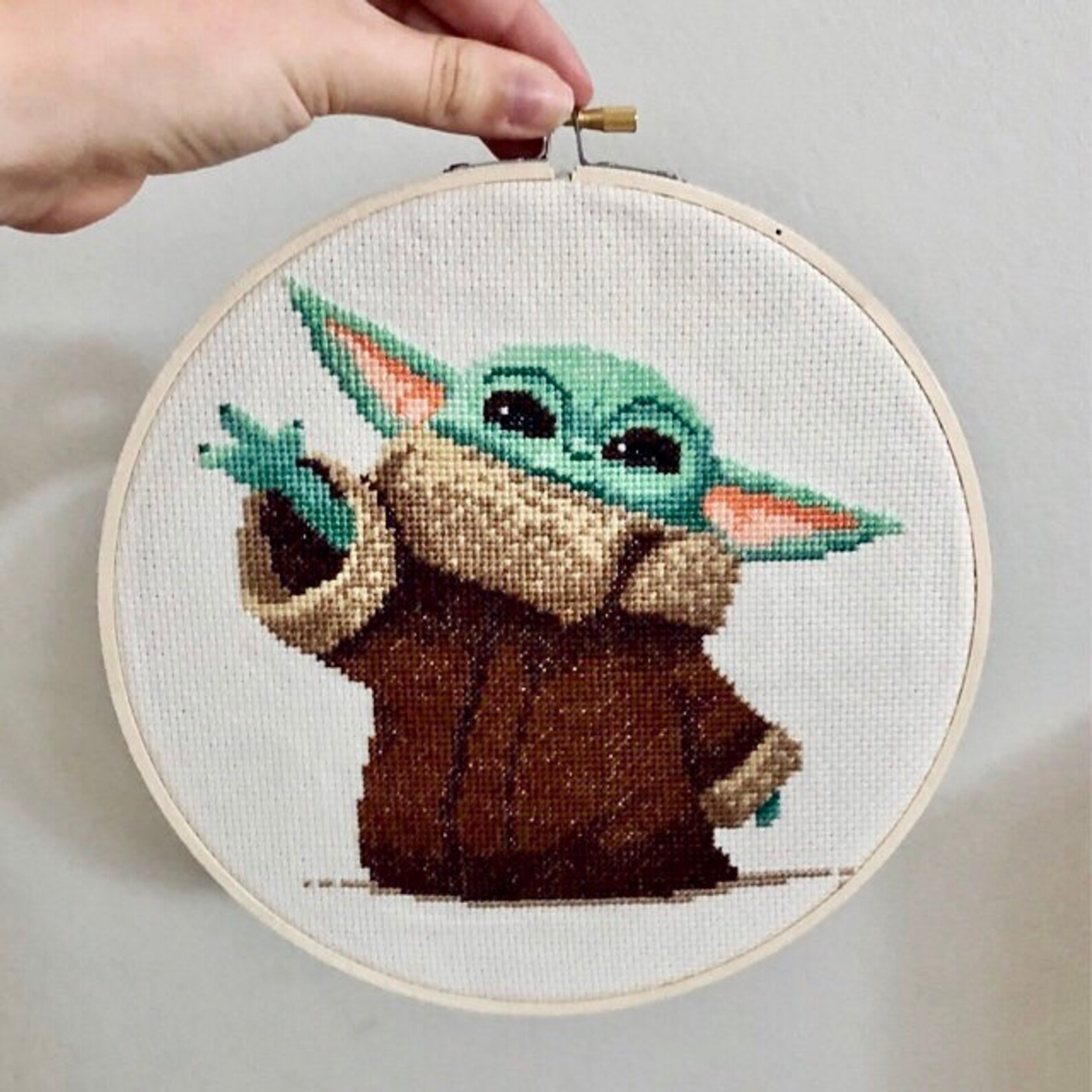 Baby yoda cross stitch pattern baby yoda cross stitch chart Etsy