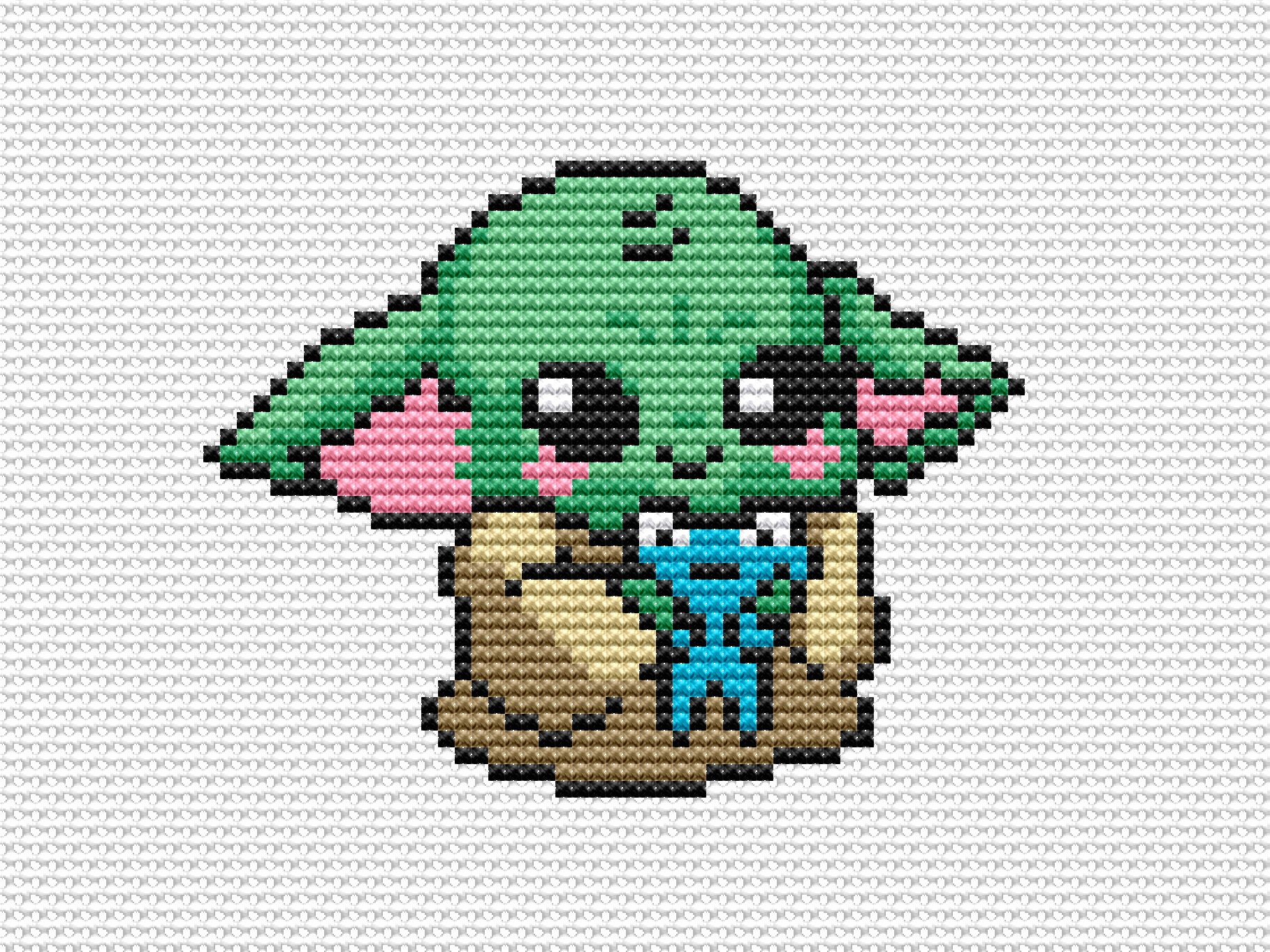 Baby Yoda Cross stitch pattern Baby Yoda modern cross stitch Etsy