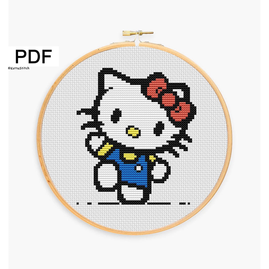 Cross Stitch Pattern Hello Kitty Counted Cross Stitch Modern | Etsy