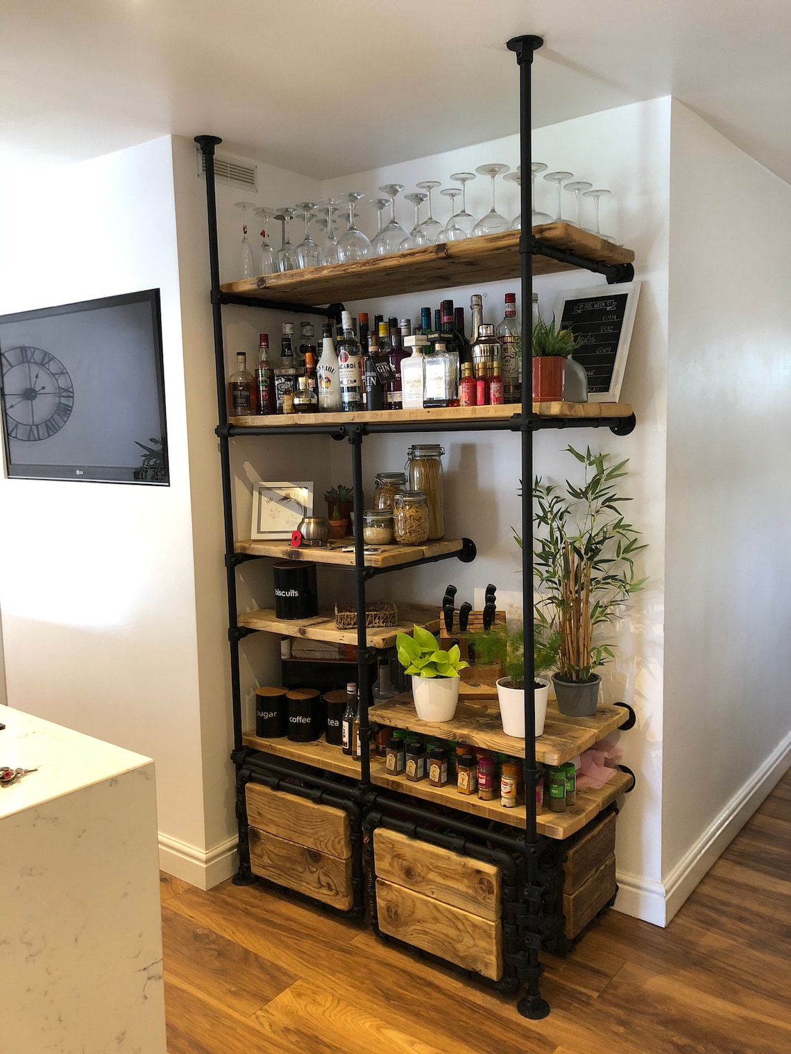 Bespoke Industrial Rustic Shelving Custom Industrial Rustic Etsy