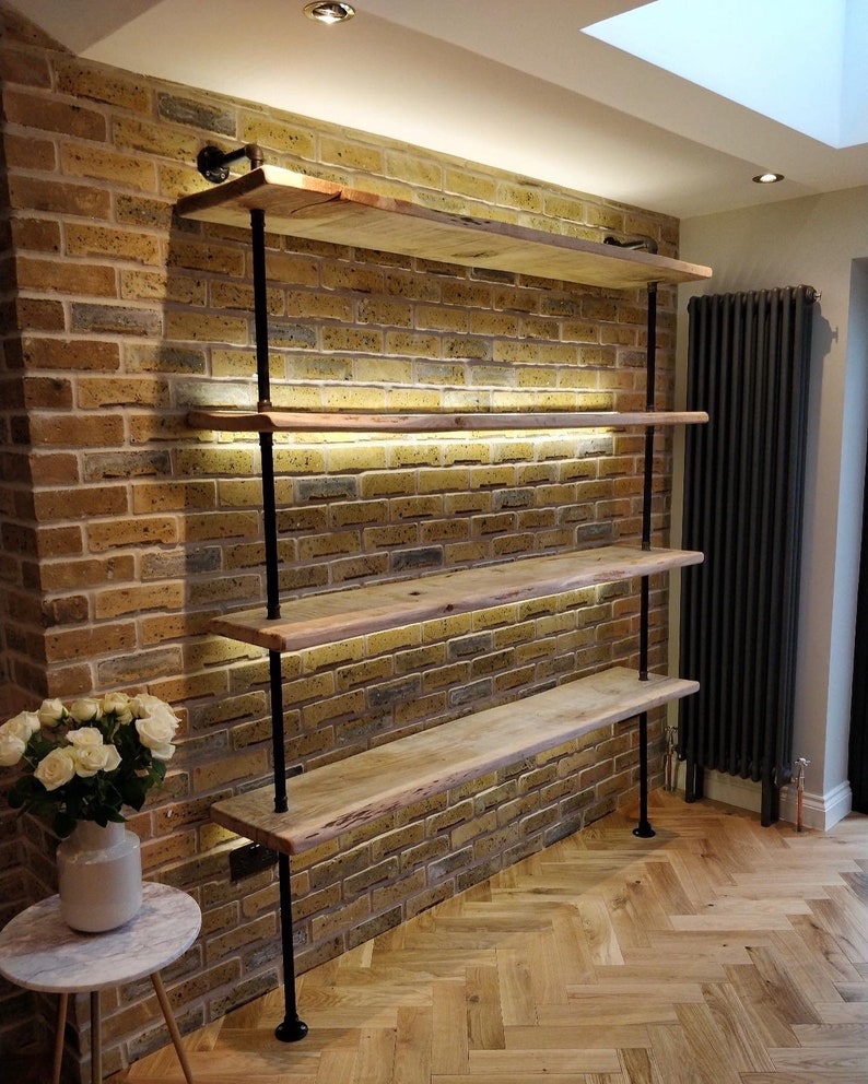 Bespoke Industrial Rustic Shelving Custom Industrial Rustic Etsy