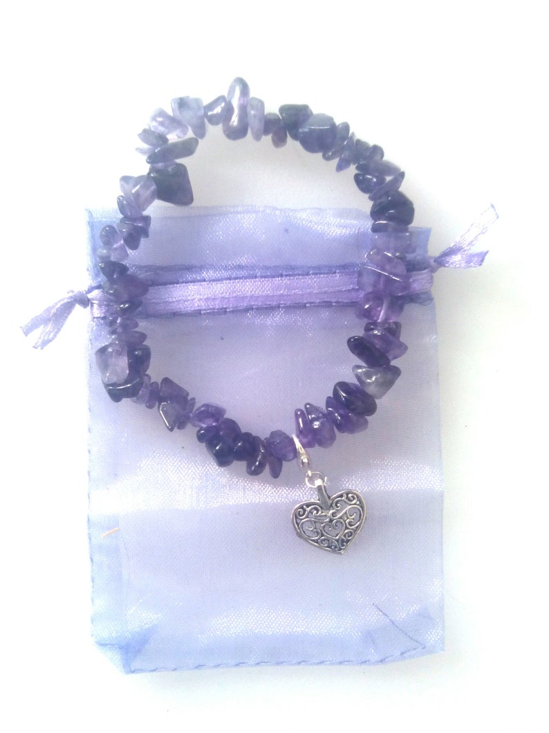 Charmed Amethyst Stonechip Gemstone Bracelet